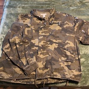 Army print oversized jacket